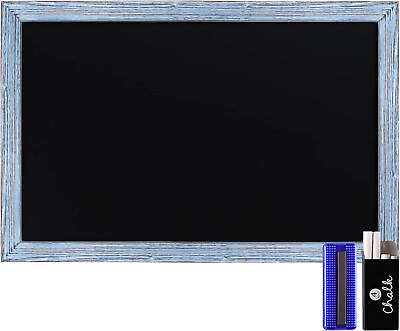 #ad Rustic Blue Wooden Magnetic Wall Chalkboard Extra Large Size 24 x 36 Inch $64.79