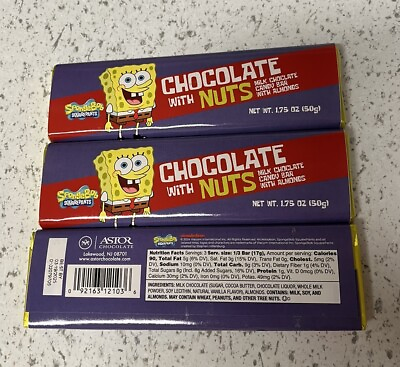#ad #ad Spongebob Squarepants Official Chocolate with Nuts Bar Sealed 1 BAR SHIPS TODAY $29.95