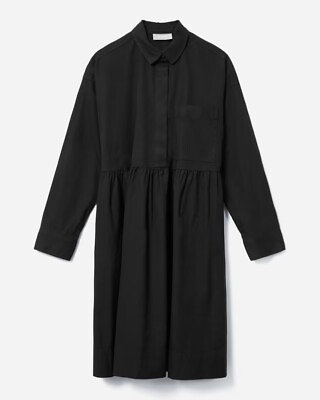 #ad New Without Tag Everlane The Field Long Sleeve Dress Black M Black Cotton $35.75