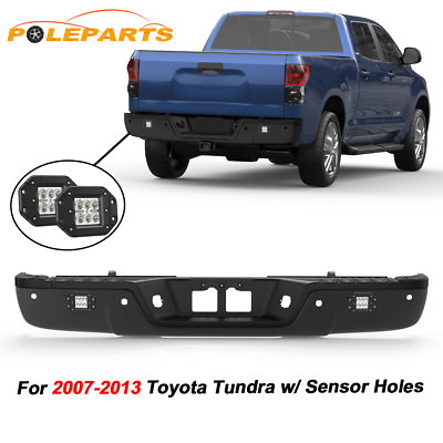 #ad Black Rear Bumper Step Pad w Light For 2007 13 Toyota Tundra SR5 w Sensor Hole $315.88
