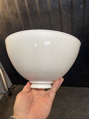 #ad Vintage Milk Glass Waffle Design Cone Shaped Lamp Shade 10 In Wide X 3 In Fitte $58.50