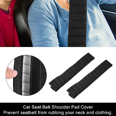 #ad 2pcs Universal 33cm Car Interior Seat Belt Shoulder Pad Cover Cushion Black AU $16.71
