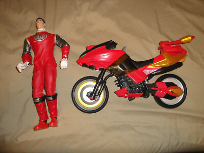 #ad Power Rangers Wild Force Red Figure Doll Savage Cycle Motorcycle Toy Cole Lion $29.99