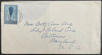 #ad 1932 Belgium #252 on cover to US; piece missing from back; balloon topical*d $10.00
