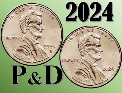 #ad 💰 2024 P amp; D Lincoln Shield Cents 1 Penny UNC 2 coins Set UNC $1.75