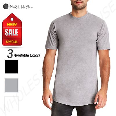 #ad NEW Next Level Men#x27;s 100% Cotton Long Body Crewneck T Shirt M 3602 $8.92