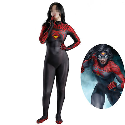 #ad Spider Woman Cosplay Costume Bodysuit Spider Girl Jumpsuit For Kids Adult $63.89