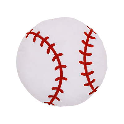 #ad Little Love by NoJo Sport Décor Baseball Pillow White and Red Embroidery. $16.31