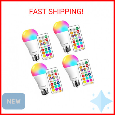 #ad Yangcsl LED Light Bulbs 85W Equivalent 1200lm RGB Color Changing Light Bulb 6 $40.37