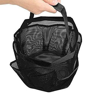#ad Black 8 Portable Mesh Shower Bathroom Basket Bag Quick Dry Breathable Caddy Tote $6.06