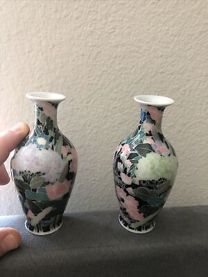#ad Two Antique Century Miniature Chinese Porcelain Bud Vases Marked $155.00
