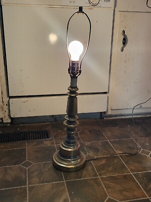 #ad Vintage Heavy Solid Brass Table Lamp $75.00