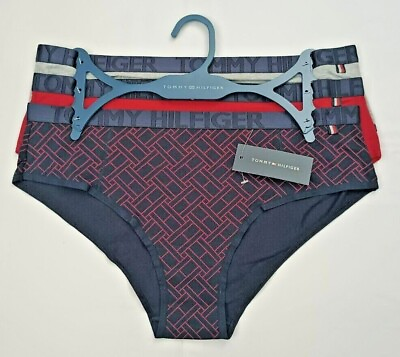 #ad Tommy Hilfiger 3 Pair Women#x27;s Hipster Underwear Panties Cotton Blend M L New $21.59