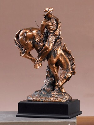 #ad Rodeo the Bronc Buster Copper Bronze Statue Sculpture Art Size: 8.5quot;W x 11quot;H $109.50