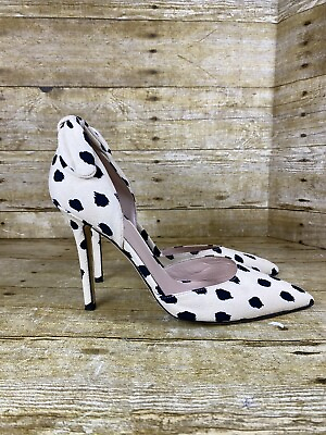 #ad Kate Spade New York Peggy Spotted Crepe D#x27;orsay Pump Italy Shell Black 8.5 B $38.25