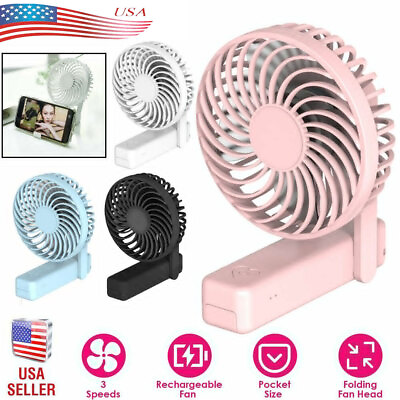 #ad Mini Quiet Fan Air Cooler Operated Hand Held USB Battery Foldable Battery USA $7.95