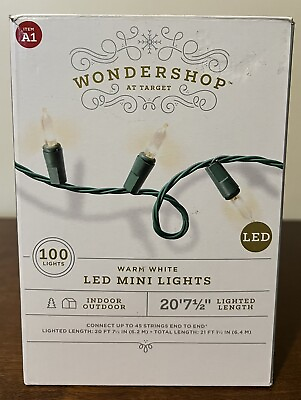 #ad Wondershop 100ct LED Smooth Mini Warm White Christmas String Lights $12.99