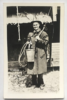 #ad RPPC Real Photo Postcard Pine Ridge Arkansas Vintage Cedric Fire Chief Kodak box $6.99