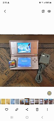 #ad Nintendo DS Rose Metallic With Stylus Original Charger And 2 Games $55.25