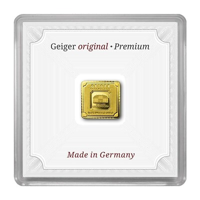 #ad 1 gram .9999 Fine Gold Bar Geiger Edelmetalle Encapsulated w Assay $99.12