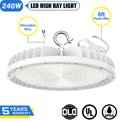 #ad 33600LM 240W UFO LED High Bay Light Warehouse Factory Industrial Lamp Dimmable $67.35