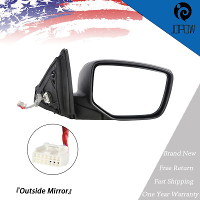 #ad Side View Mirror Power Mirror RH Black Passenger Side For 13 16 Honda Accord $44.99