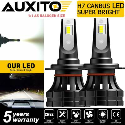 #ad AUXITO H7 LED Headlight Bulb Super Bright Kit High Low Beam White Z1 Plus Canbus $22.41