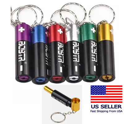 #ad 3quot; Metal Tobacco Smoking Pipe Portable Keychain Battery Style NEW $8.99