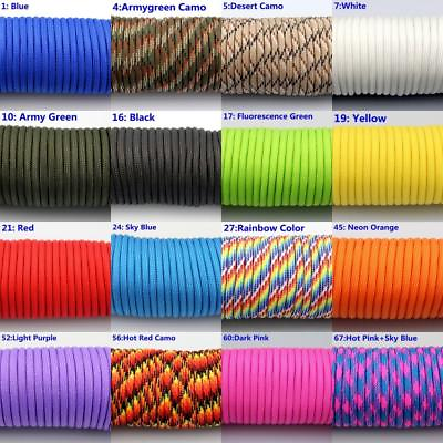 #ad 50 100 Feet 550 Paracord Parachute Cord Lanyard Mil Spec Type III 7 Strand Core $8.99