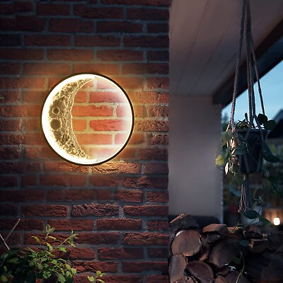 #ad Outdoor Moon Wall Light 15.8Inch Modern LED Exterior Waterproof Dimmable Moon... $156.49