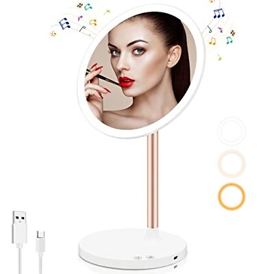 #ad Makeup Mirror with Lights LED Vanity Mirror Lighted Bluetooth Makeup Mirror w... $33.61