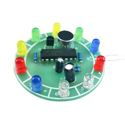 #ad CD4017 Voice Controlled Rotary LED Light Electronic DIY Assembly Training $8.92