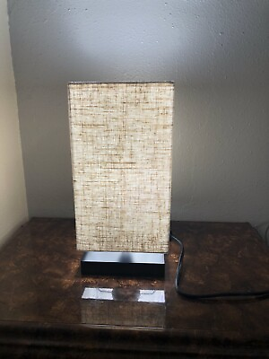 #ad Zeefo Wood Table Lamp Rectangle Shape $30.00