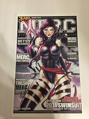 #ad Marvel X Men Sexy Psylocke Merc Magazine Art Print 11#x27;#x27; x 17#x27;#x27; Print Signed $36.95