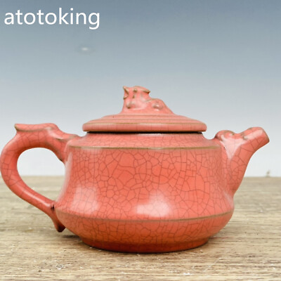 #ad 5.6quot;China Antique porcelain Red glaze teapot of Ru kiln $159.10