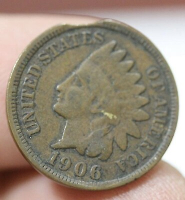 #ad A Rare Mint Error Clip Indian Head Cent 1906 @11 O’clock Hard To Find $175.00