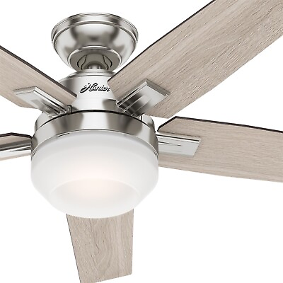 #ad Hunter Fan 52 inch Contemporary Brushed Nickel Ceiling Fan with Remote and Light $91.37