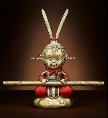 #ad 6#x27;#x27; classical bronze crafts home feng shui Winning Buddha sun wukong monky king $163.80