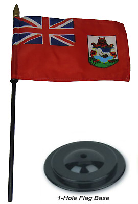 #ad Bermuda Country 4quot;x6quot; Flag Desk Set Wood Table Stick Staff Black Base $6.74