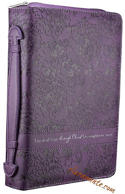 #ad Bible Cover Large I can do all things through Christ luxleather purple $29.99
