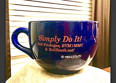 #ad Vintage Bellsouth Telephone Advertising Simply Do It Blue Coffee Mug Company Cup $19.96