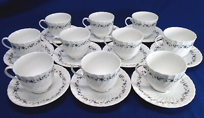 #ad 10 SETS CUPS amp; SAUCERS ROYAL WORCESTER PETITE FLEUR SWIRL PATTERN $99.99