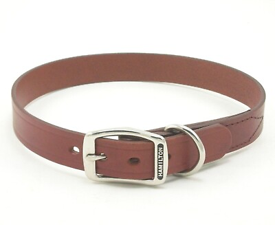 #ad HAMILTON Creased Leather Dog Collar Various Sizes $11.99