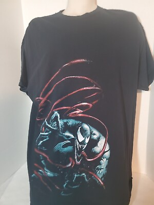 #ad Venom Tongue Stylized Black T Shirt Spiderman Marvel Size XL $14.00