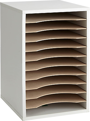 #ad Vertical Desktop Sorter 11 Compartment 9419GR Gray Letter Size Shelves Durab $87.99