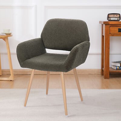 #ad Teddy Fabric Upholstered Dining Chair Metal Leg Green amp; Beech Print $113.49