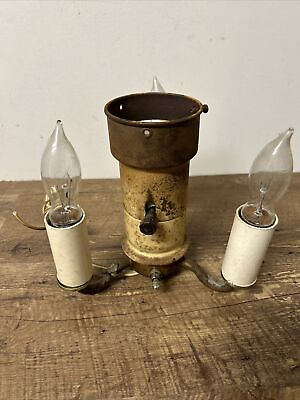 #ad Antique Floor Lamp 3 Arm ornate candle w center light amp; Torchiere parts repair $29.90