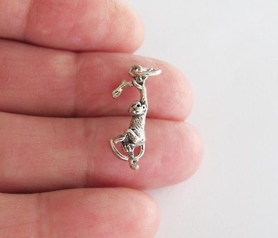 #ad Sterling Silver Monkey on branch charm $12.83