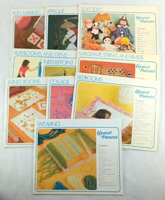 #ad Lot of 10 Vintage 1970s Creative Patterns Books Macrame Needlepoint Weaving Etc. $34.58