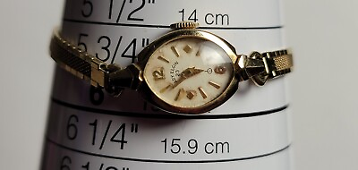 #ad VTG Lady Elgin 23 women manual wind 23j 10k gold filled watch runs keeps time $79.00